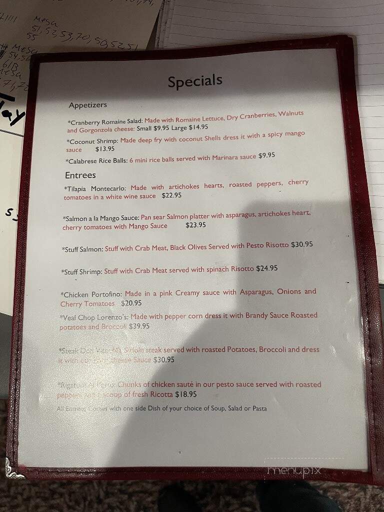 Lorenzo's Family Restaurant - Garwood, NJ menu_pic