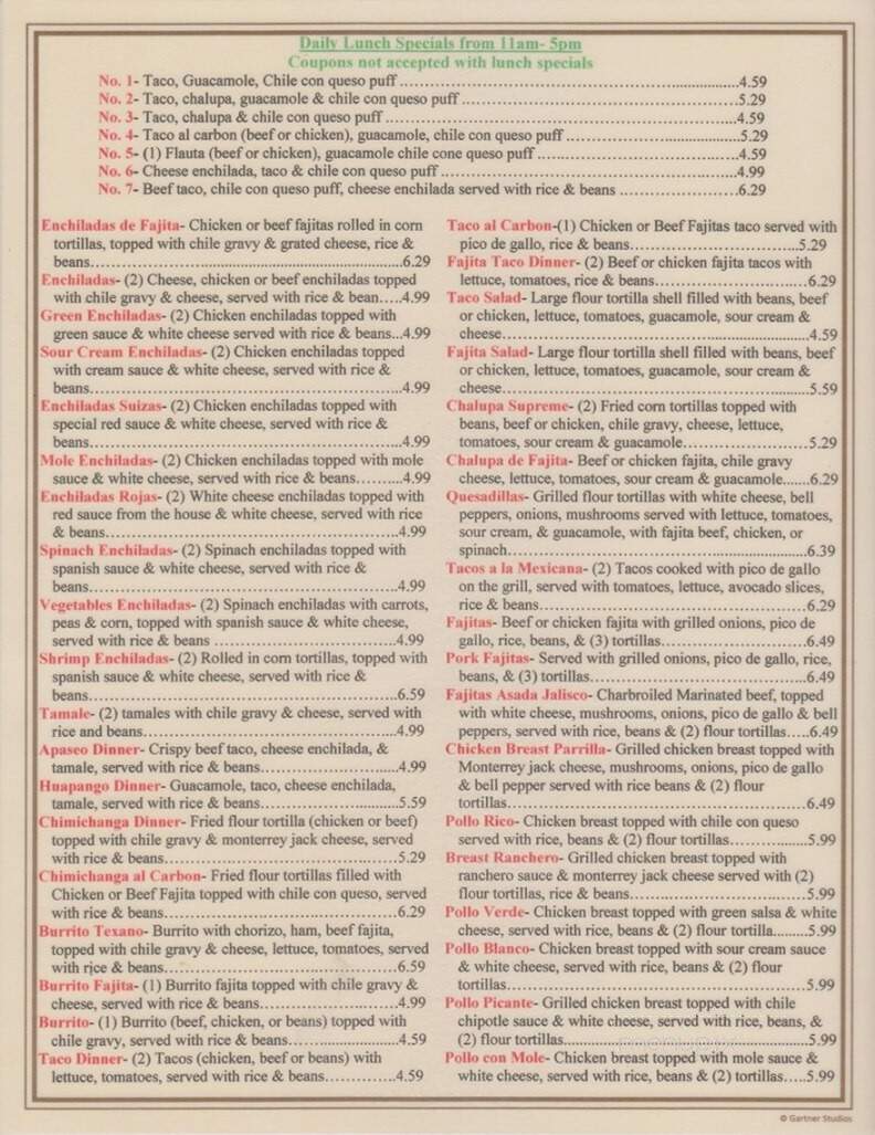 Los Ramirez Mexican Restaurant - Dickinson, TX menu_pic