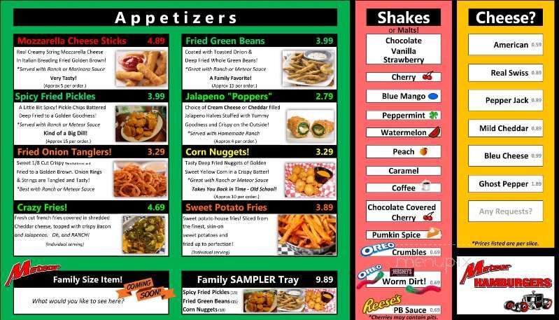 Meteor Hamburgers - Wylie, TX menu_pic