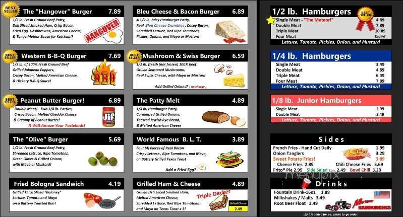 Meteor Hamburgers - Wylie, TX menu_pic