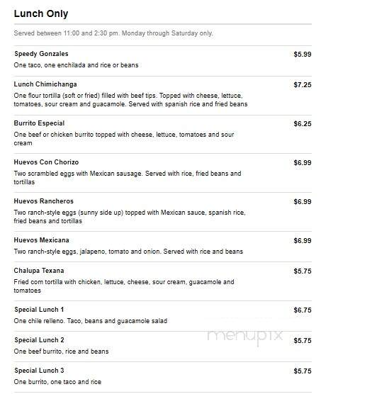 Mi Rancho - Fishersville, VA menu_pic