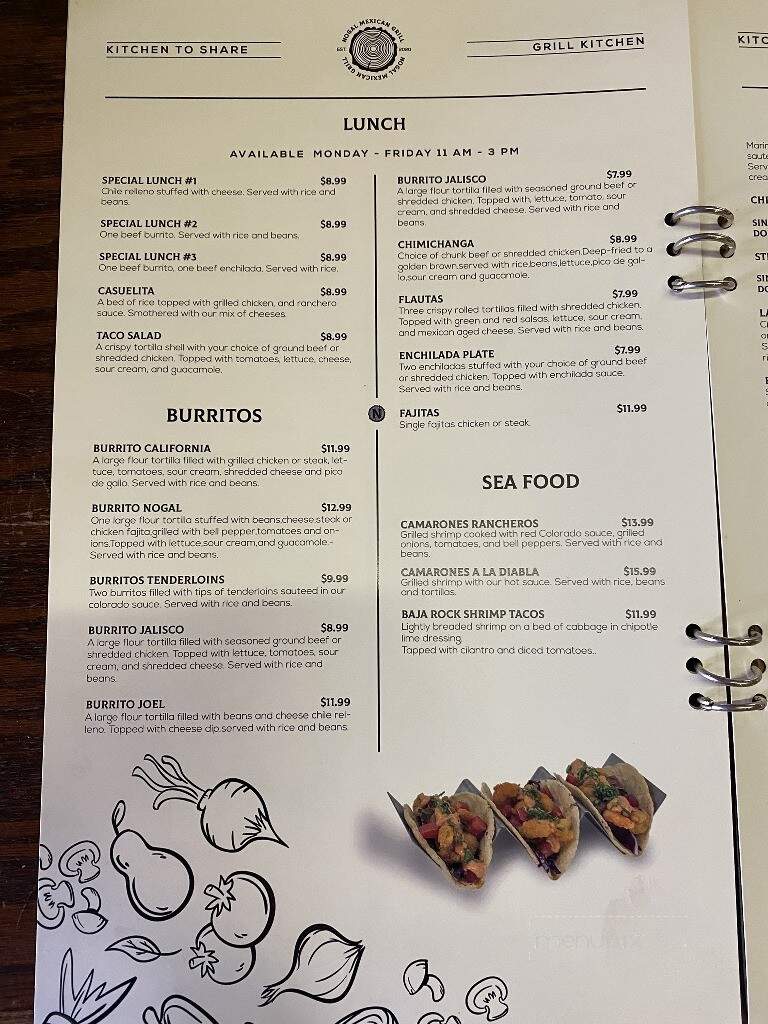 Nogal Mexican Grill - Deville, LA menu_pic