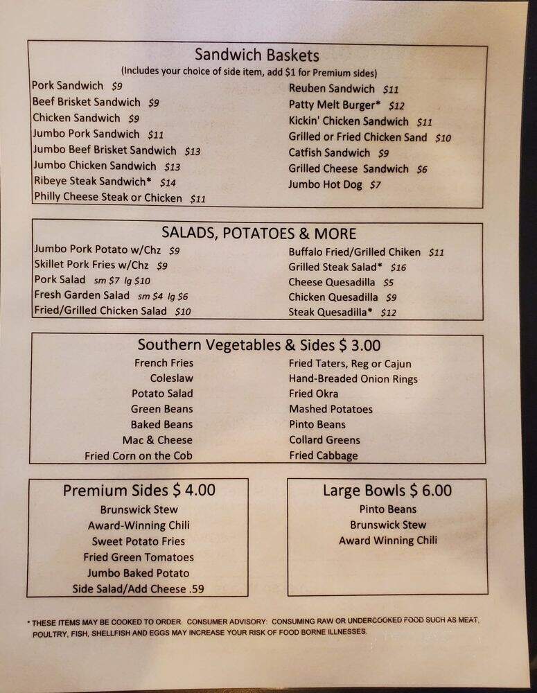 Rodney's BBQ - Dallas, GA menu_pic