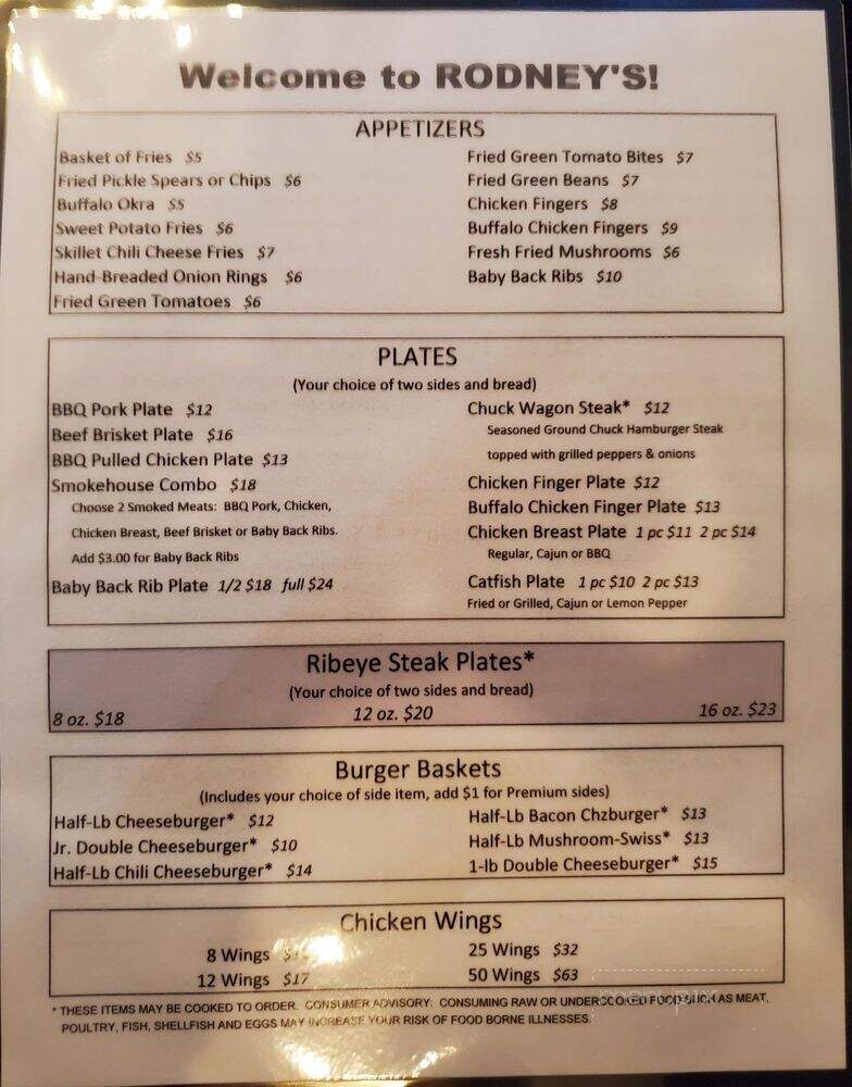 Rodney's BBQ - Dallas, GA menu_pic