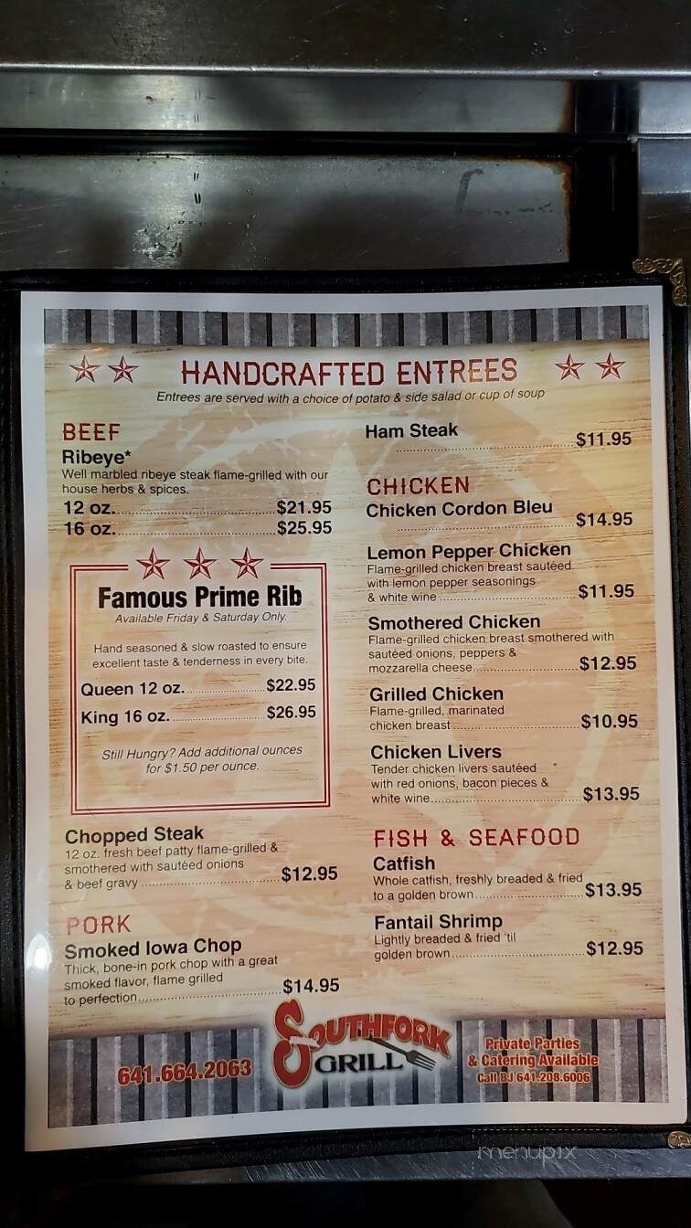 Southfork Restaurant & Lounge - Bloomfield, IA menu_pic