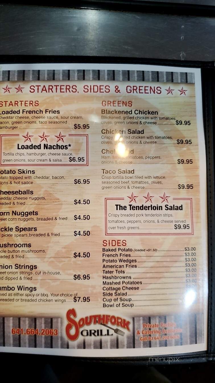 Southfork Restaurant & Lounge - Bloomfield, IA menu_pic