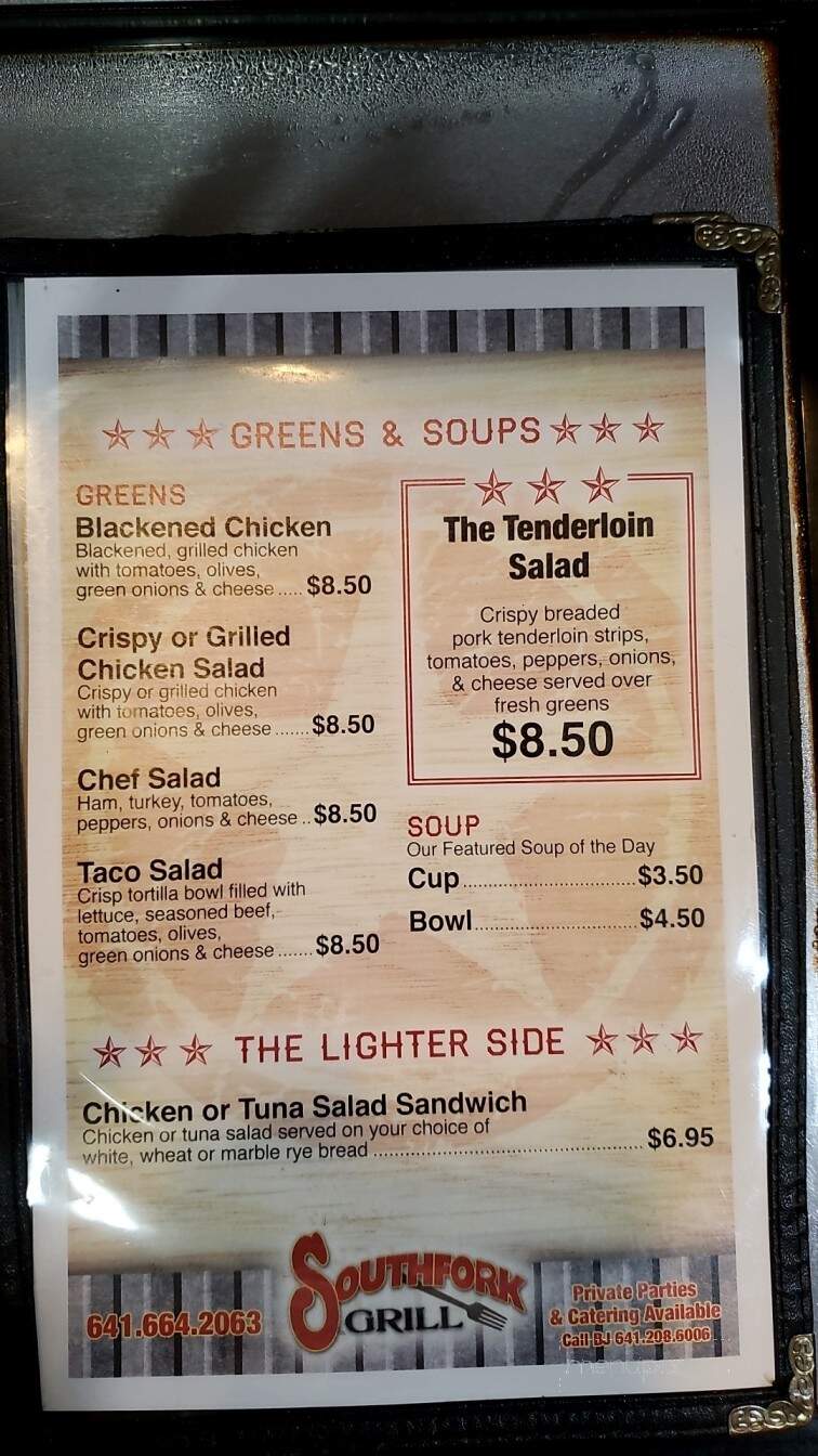 Southfork Restaurant & Lounge - Bloomfield, IA menu_pic