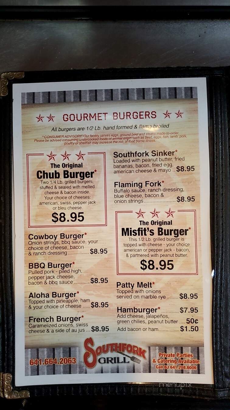 Southfork Restaurant & Lounge - Bloomfield, IA menu_pic