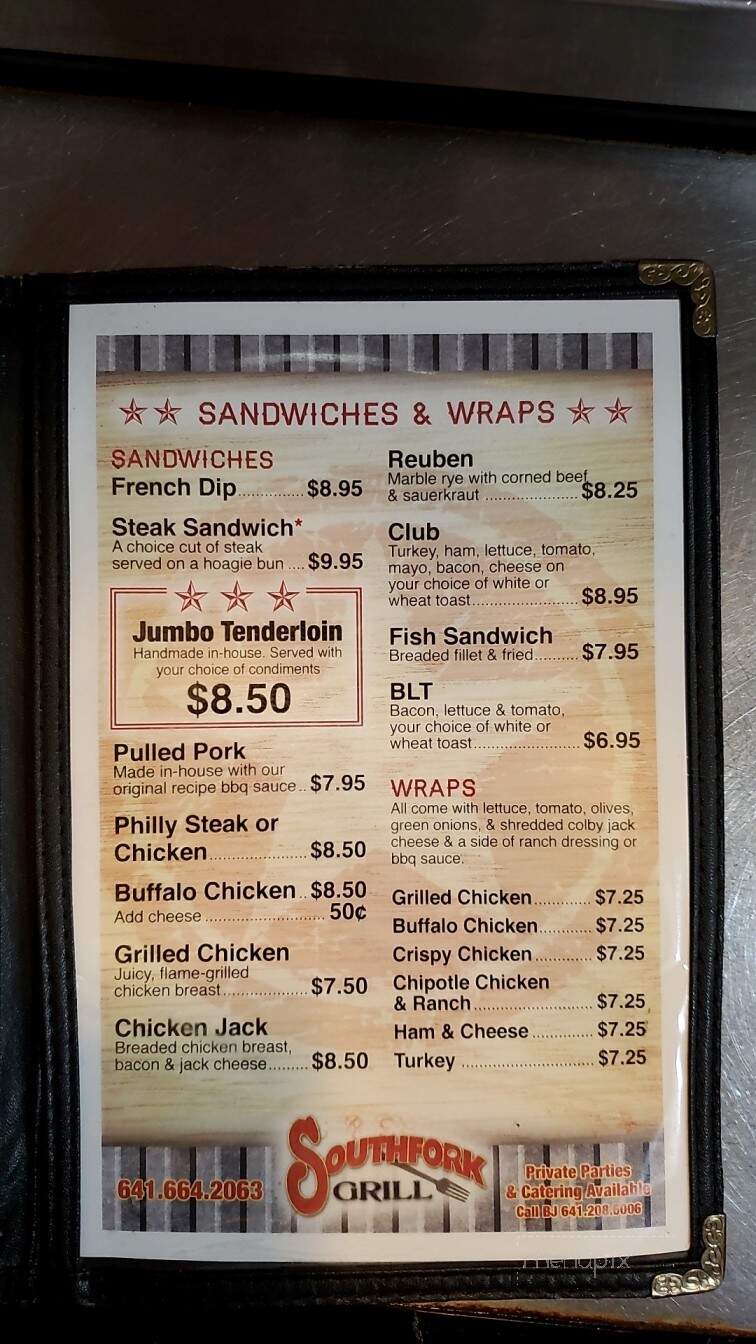 Southfork Restaurant & Lounge - Bloomfield, IA menu_pic