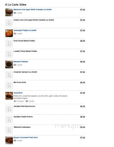 Boykin's At The Mill Pond - Rembert, SC menu_pic