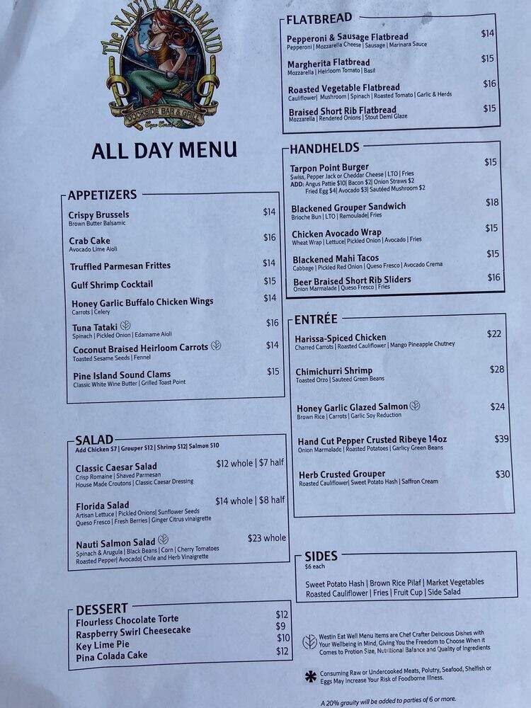 The Nauti Mermaid Dockside Bar & Grill - Cape Coral, FL menu_pic