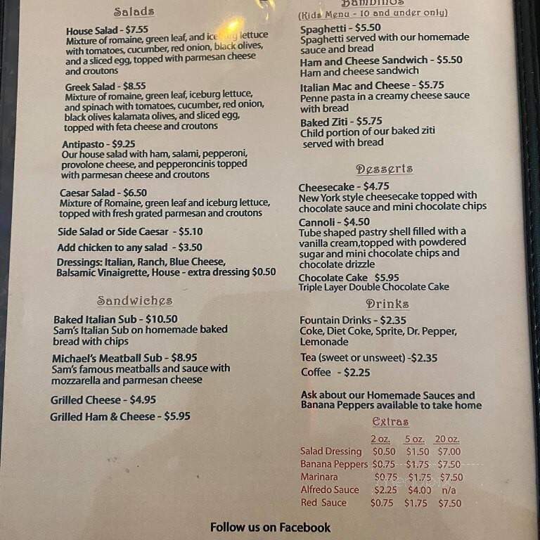 Vuocolo's Italian Pizzeria - Ashland City, TN menu_pic