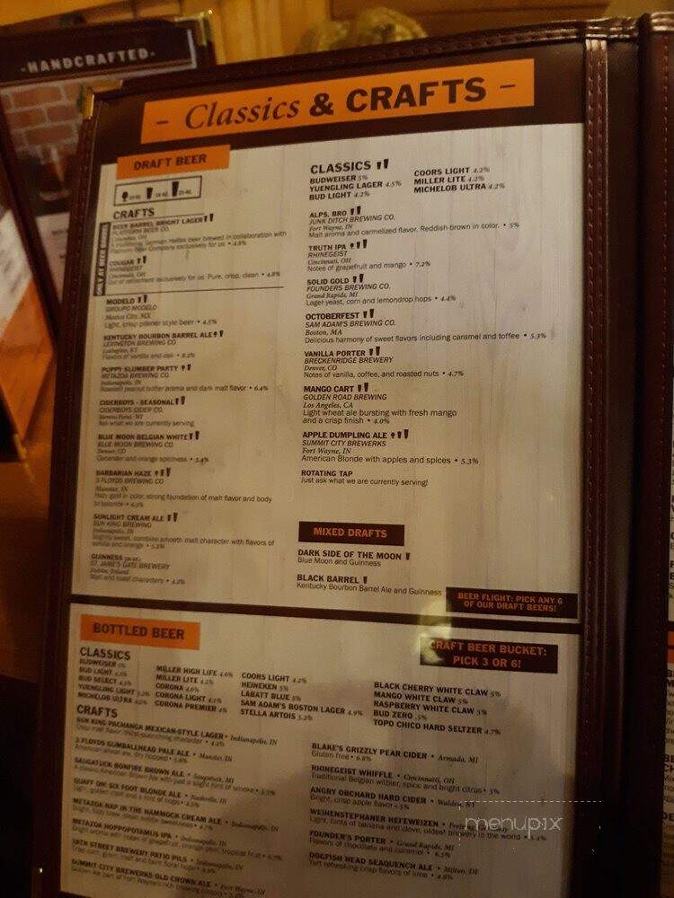 Beer Barrel Pizza & Grill - Fort Wayne, IN menu_pic
