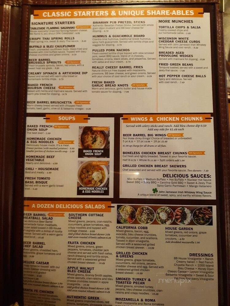 Beer Barrel Pizza & Grill - Fort Wayne, IN menu_pic