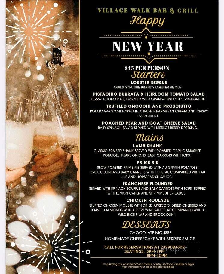 Village Walk Bar & Grill - Bonita Springs, FL menu_pic