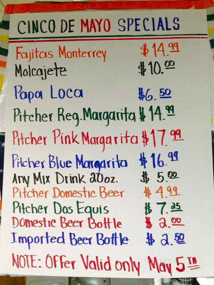 Monterrey Mexican Restaurant - Greeneville, TN menu_pic