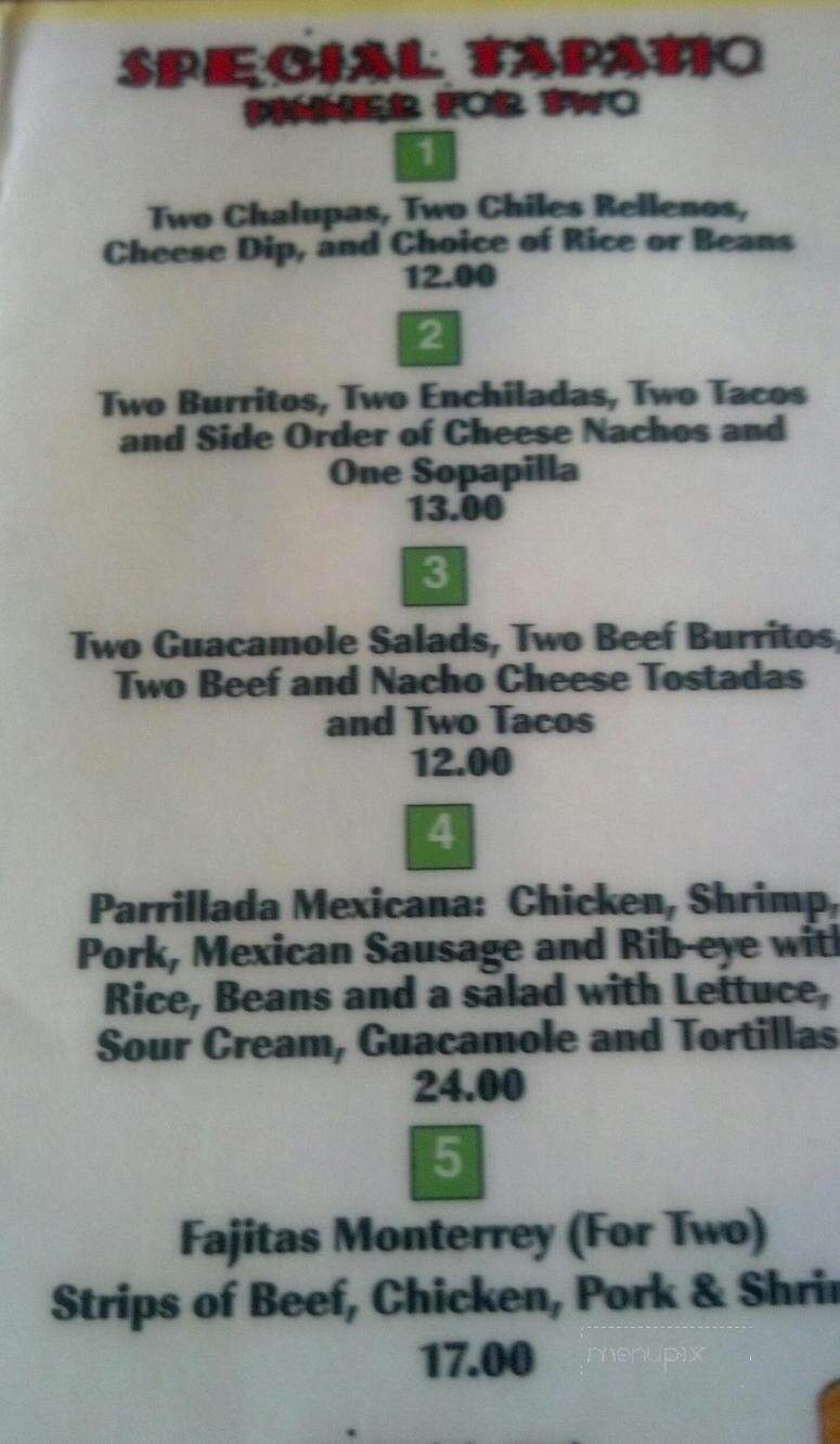 Monterrey Mexican Restaurant - Greeneville, TN menu_pic