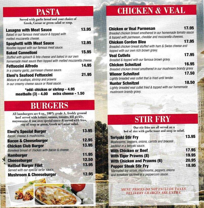 Elenis Restaurant - Mission, BC menu_pic