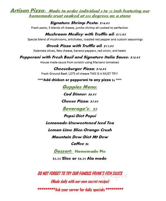 Frank's Tavern - Fenton, MI menu_pic