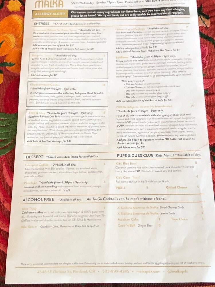 Malka - Portland, OR menu_pic