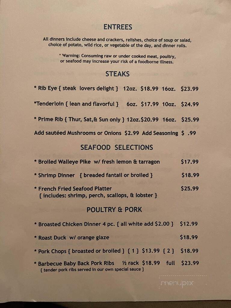 Schaumburg Dinner Club - Randolph, WI menu_pic