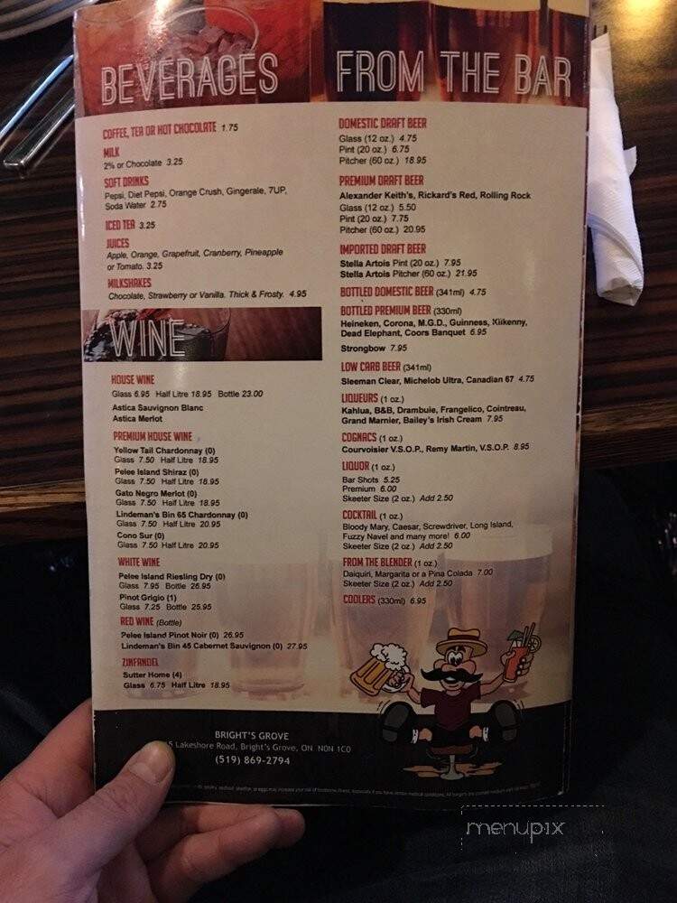 Skeeter Barlow's Grill & Bar - Sarnia, ON menu_pic