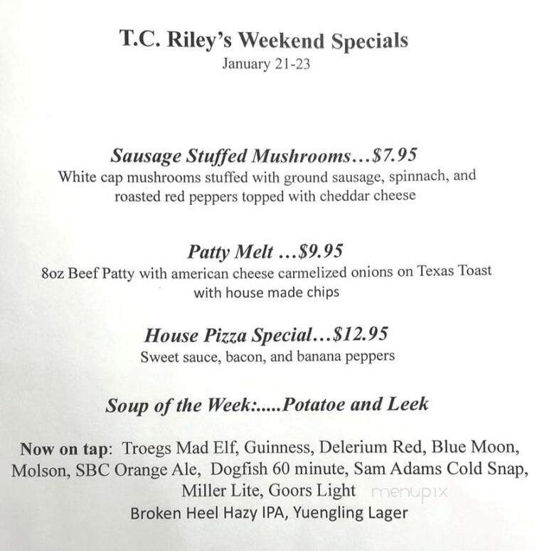 T C Riley's Pub & Inn - Wyoming, PA menu_pic