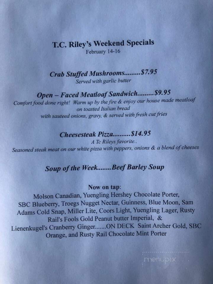 T C Riley's Pub & Inn - Wyoming, PA menu_pic