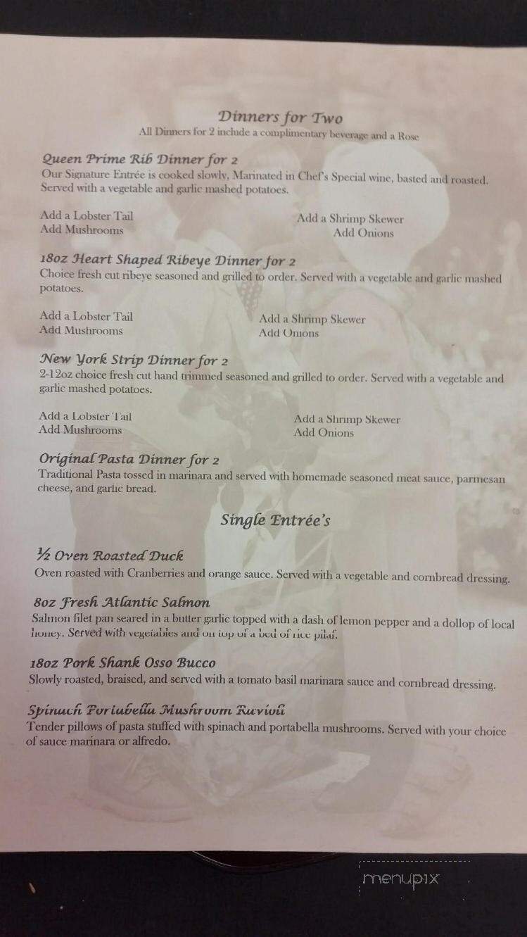 Vintage House - Marshfield, WI menu_pic