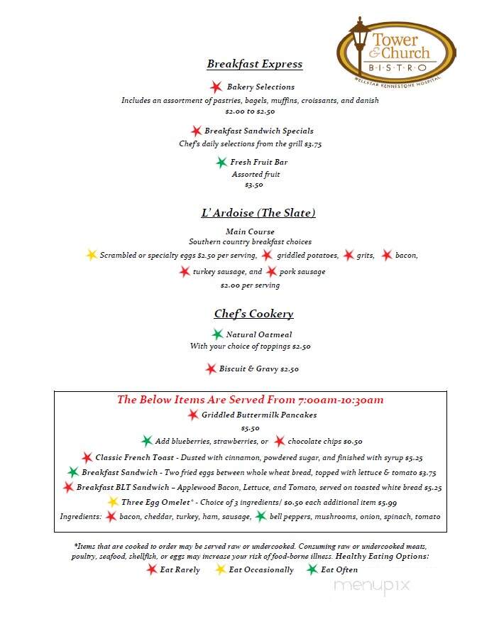 Tower & Church Bistro - Marietta, GA menu_pic