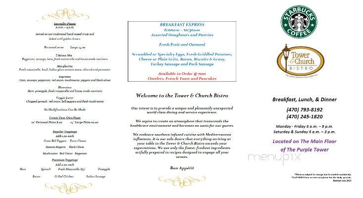 Tower & Church Bistro - Marietta, GA menu_pic