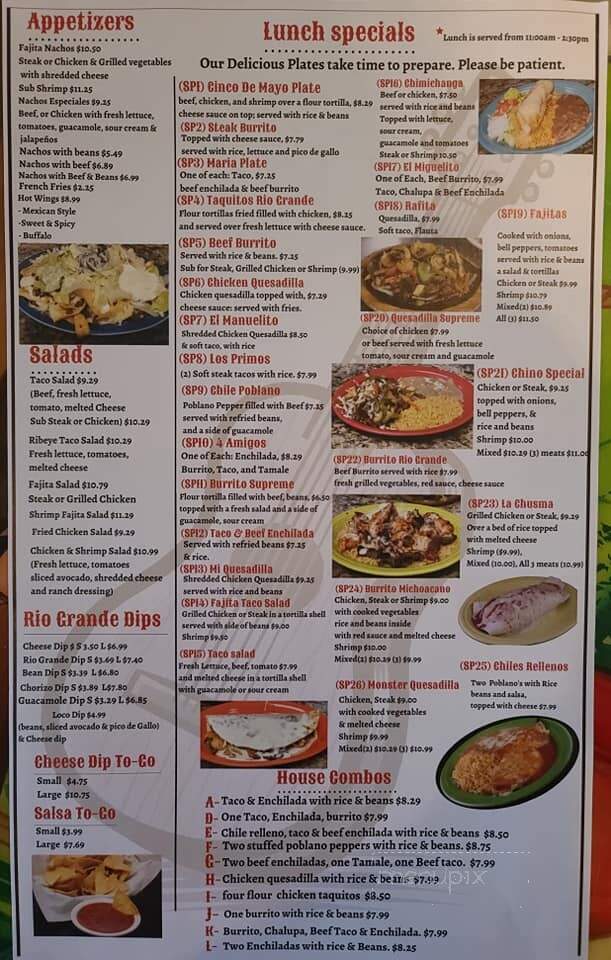 Rio Grande Mexican Restraunt - Picayune, MS menu_pic