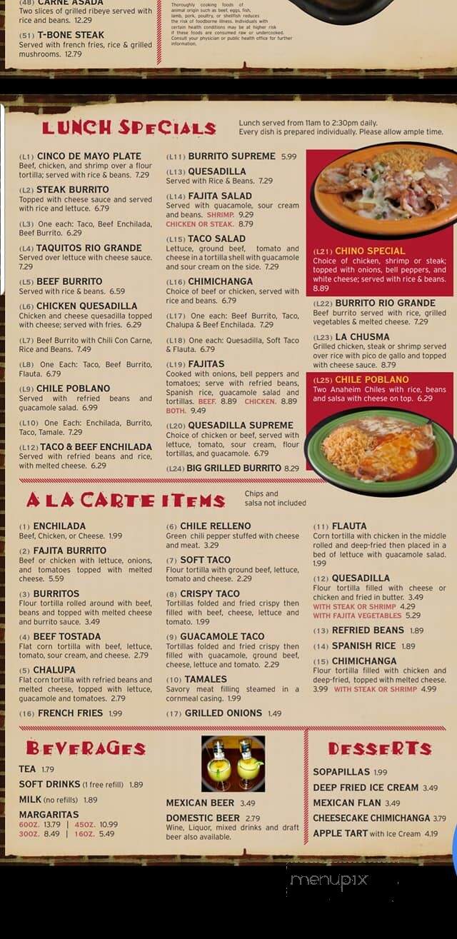 Rio Grande Mexican Restraunt - Picayune, MS menu_pic