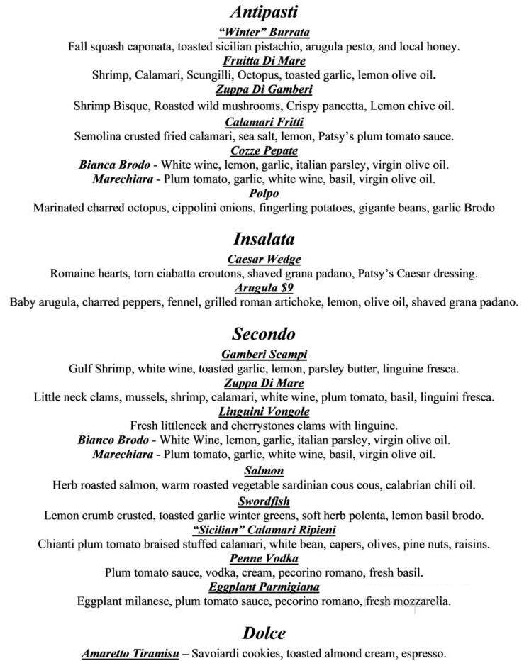 Patsy's Seafood & Pizza House - West Orange, NJ menu_pic