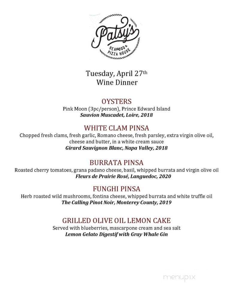 Patsy's Seafood & Pizza House - West Orange, NJ menu_pic