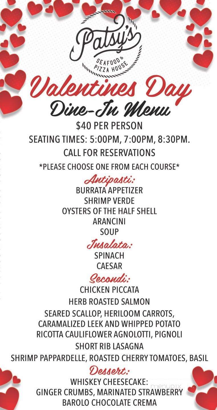 Patsy's Seafood & Pizza House - West Orange, NJ menu_pic