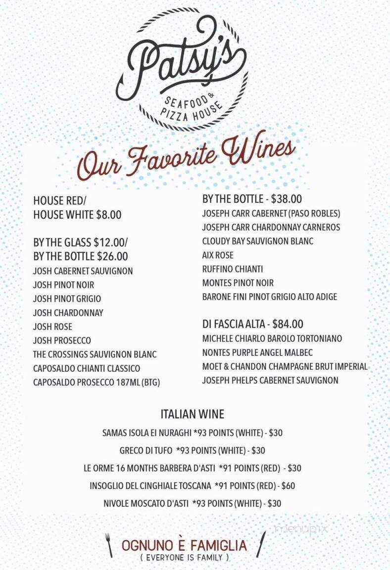 Patsy's Seafood & Pizza House - West Orange, NJ menu_pic