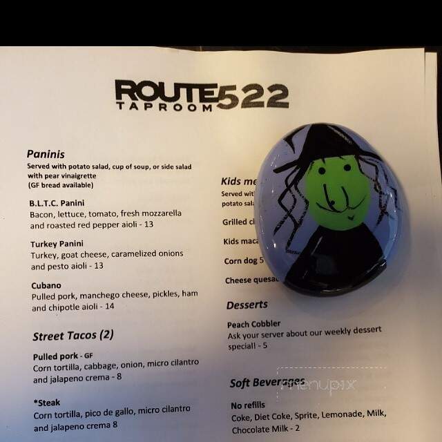 Route 522 Taproom - Woodinville, WA menu_pic