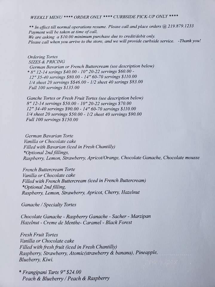 Truffle Cake & Pastry Shoppe - Michigan City, IN menu_pic