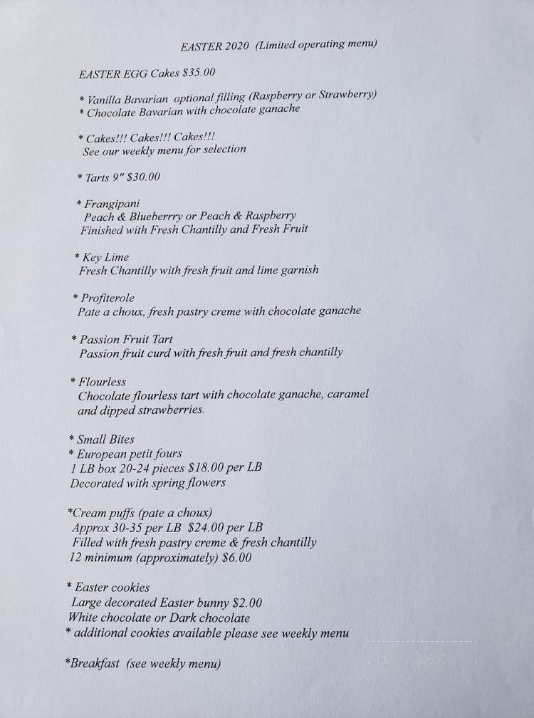 Truffle Cake & Pastry Shoppe - Michigan City, IN menu_pic