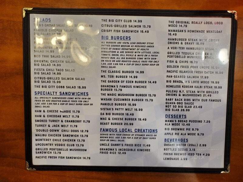 Big City Diner Pearlridge - Aiea, HI menu_pic