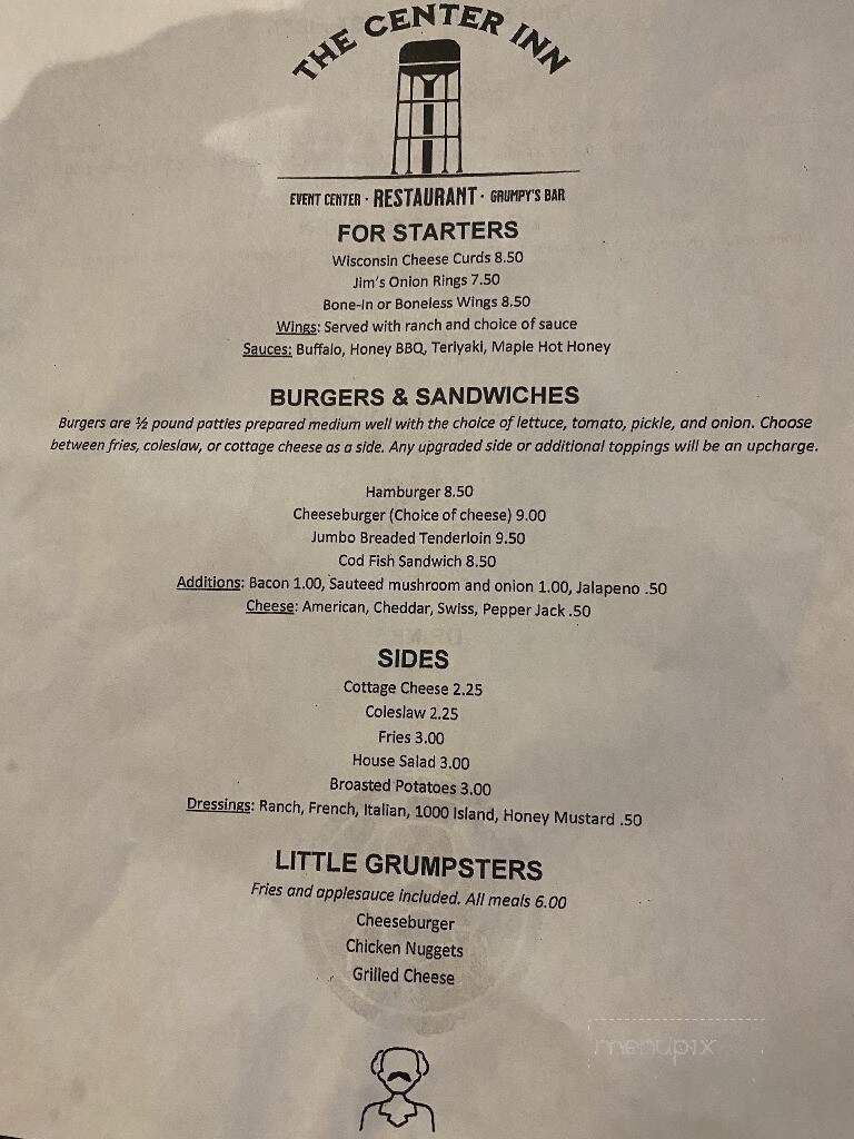Center Inn Restaurant & Pub - Readlyn, IA menu_pic