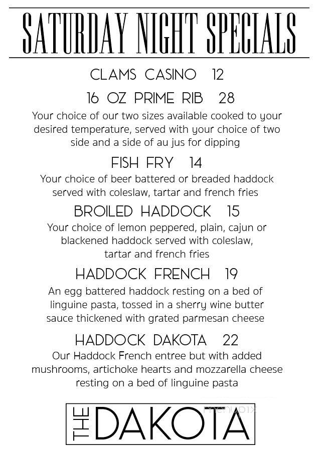 Dakota Grill - Hilton, NY menu_pic