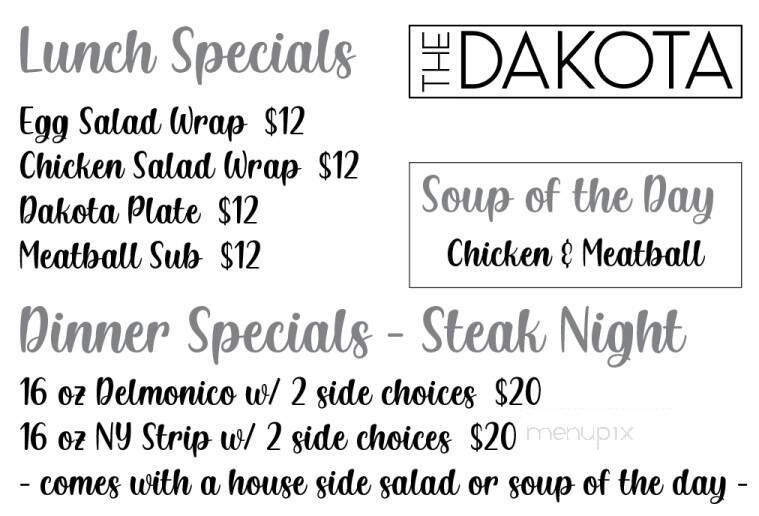 Dakota Grill - Hilton, NY menu_pic