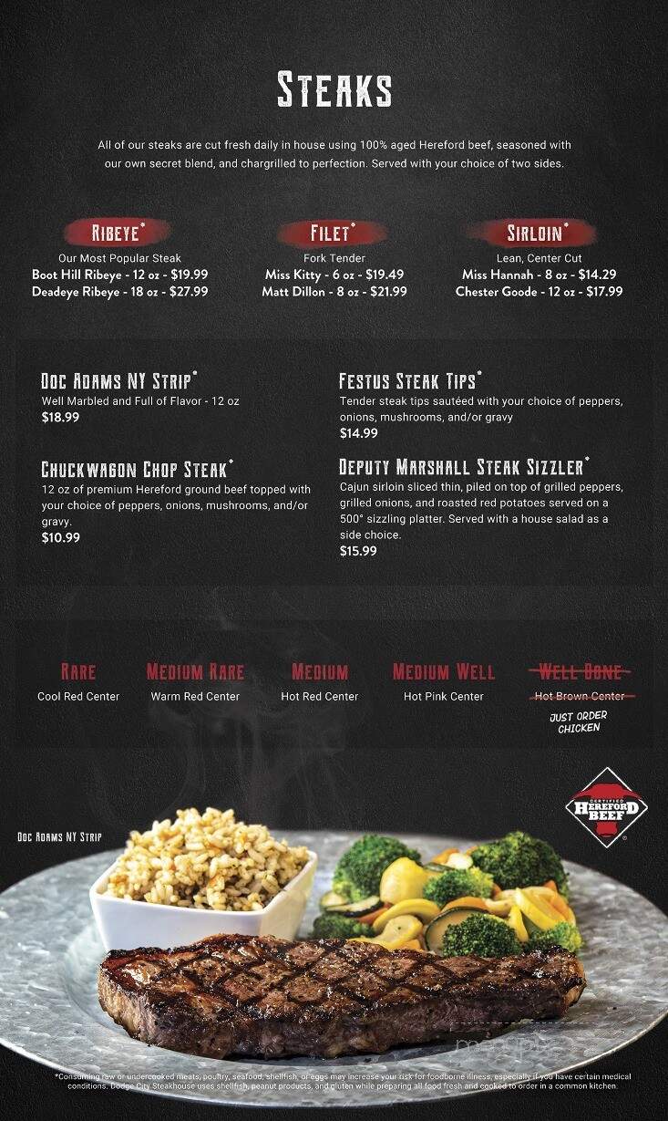 Dodge City Steakhouse - Wilkesboro, NC menu_pic