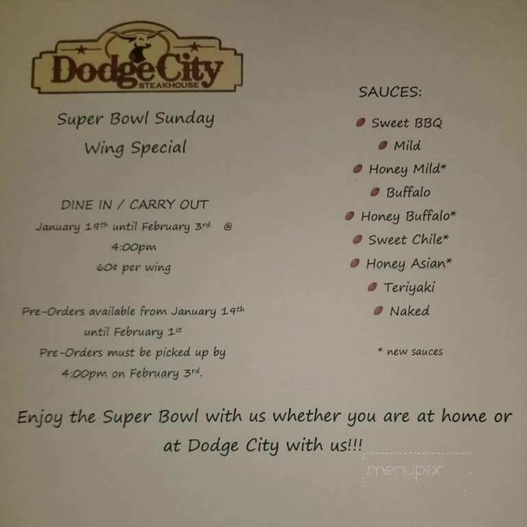 Dodge City Steakhouse - Wilkesboro, NC menu_pic