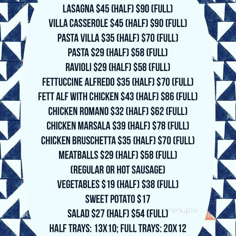 Falsetti's Villa Restaurant - Kittanning, PA menu_pic