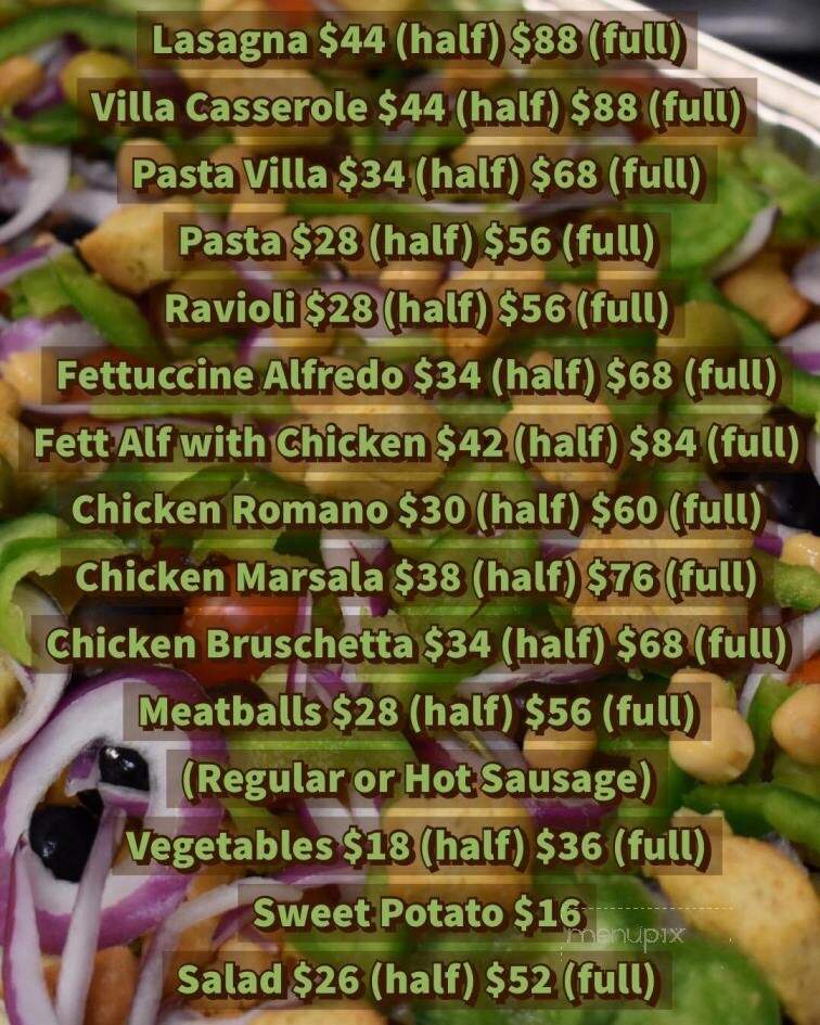 Falsetti's Villa Restaurant - Kittanning, PA menu_pic