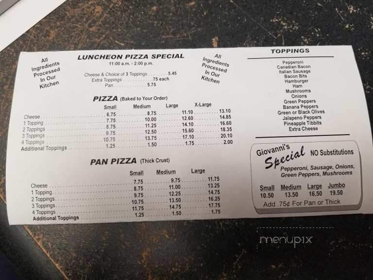 Giovanni's Pizza - Taylorsville, NC menu_pic