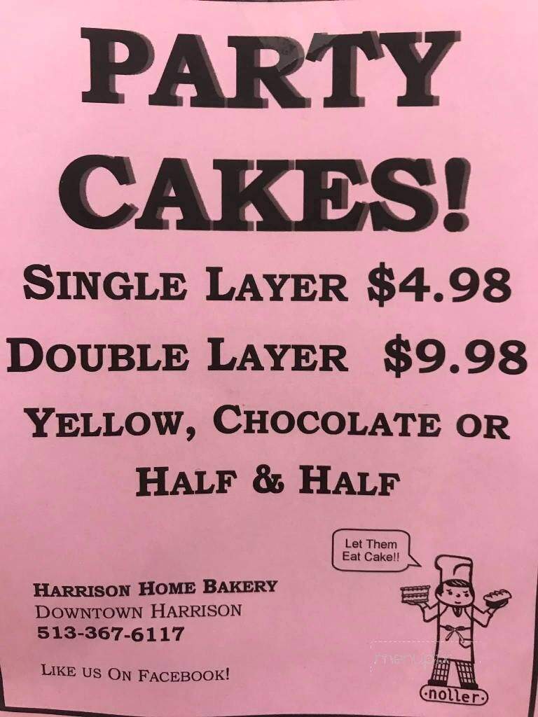 Harrison Home Bakery - Harrison, OH menu_pic
